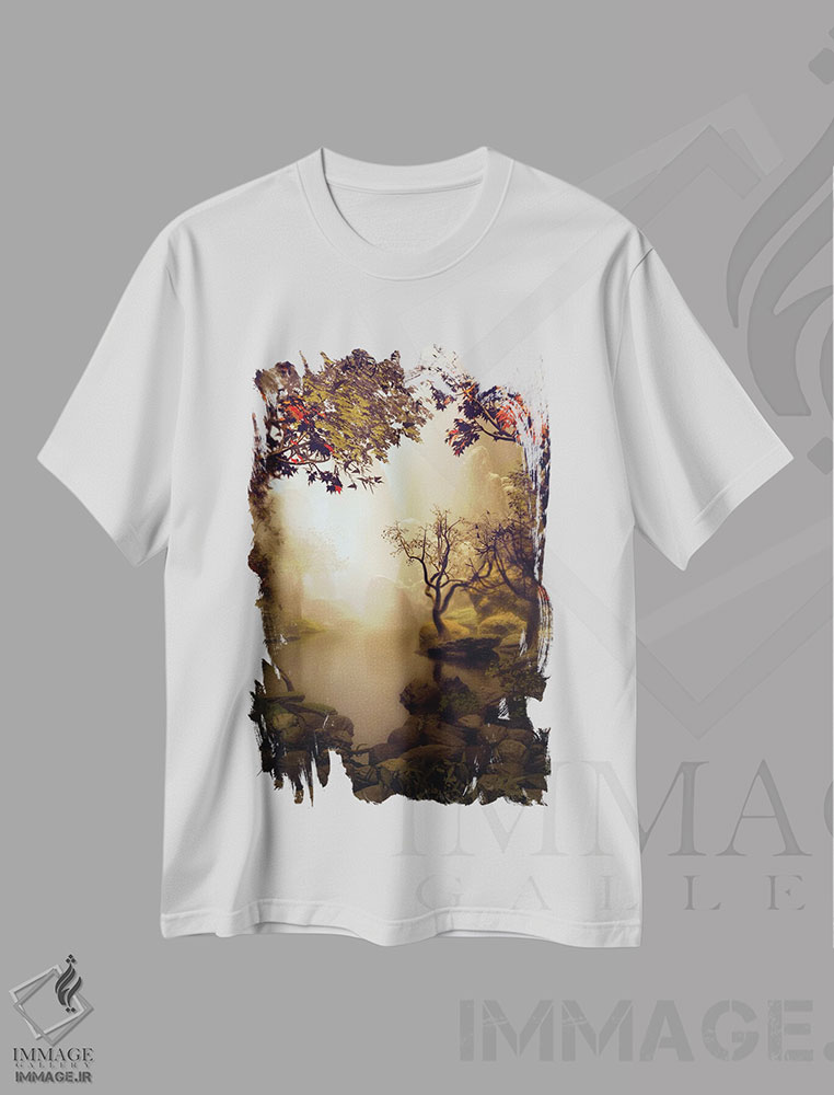 تیشرت طرح دار سنگ ها دور برکه، هنر دیجیتال اثر آنجِل استوز | immage.ir