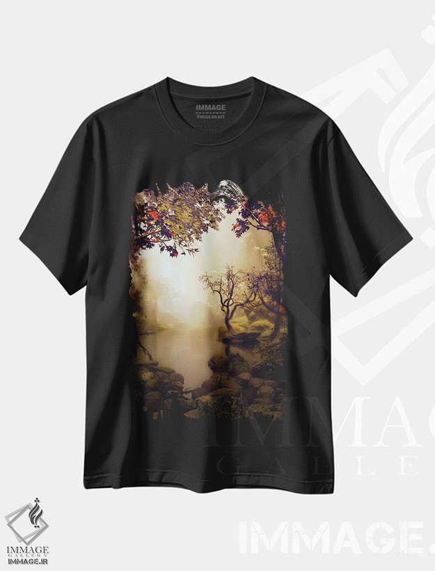 تیشرت طرح دار سنگ ها دور برکه، هنر دیجیتال اثر آنجِل استوز | فروشگاه ایماژ