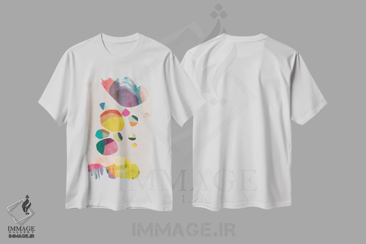 تیشرت طرح دار قطعات رنگین II اثر آنجِل استوز | immage.ir