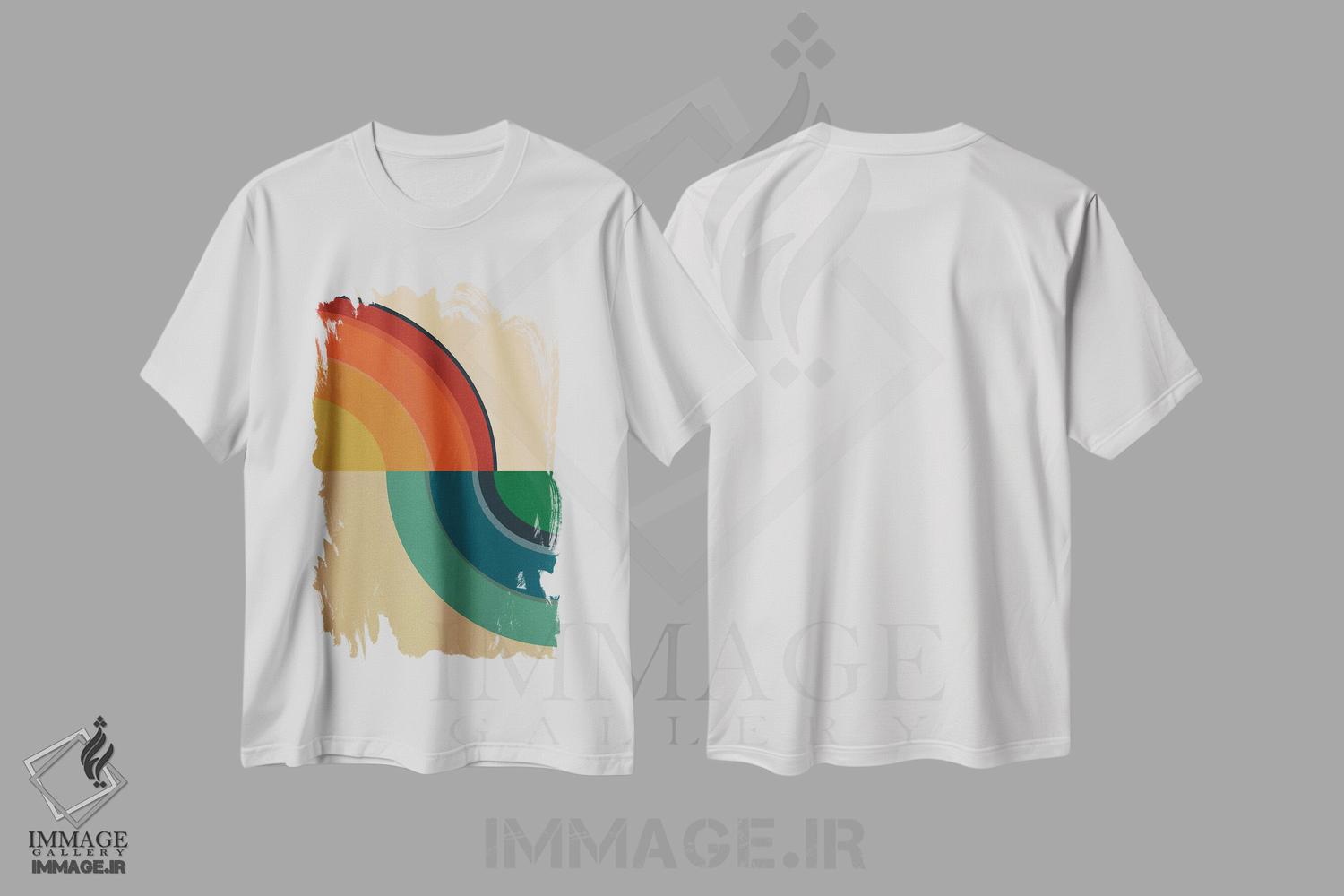 تیشرت طرح دار رنگین کمان ها II اثر آنجِل استوز | immage.ir