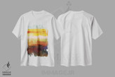تیشرت طرح دار رنگ های طلوع خورشید اثر آنجِل استوز | immage.ir