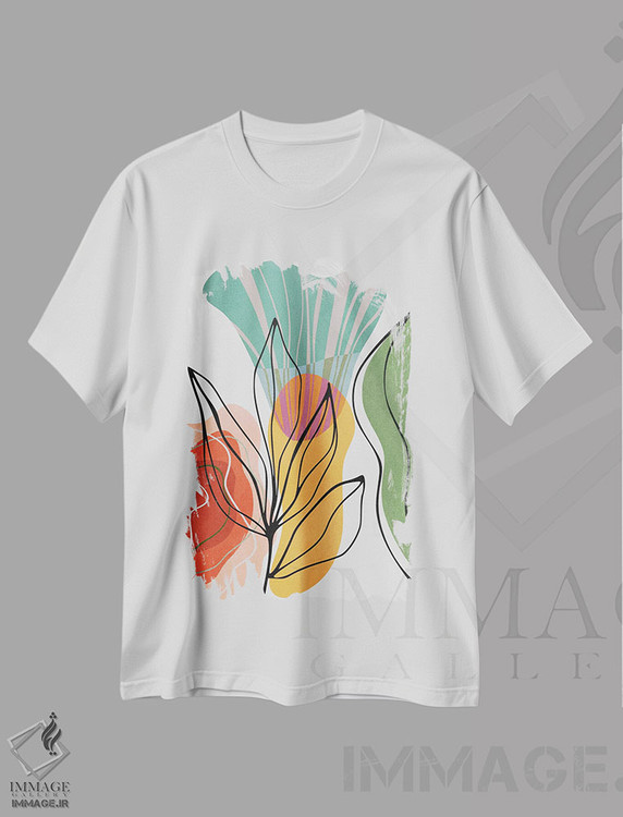 تیشرت طرح دار باغ ارگانیک، آبستره اثر آنجِل استوز | immage.ir