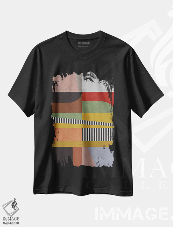 تیشرت طرح دار استاندارد میانه قرن شماره دو، آبستره اثر آنجِل استوز | فروشگاه ایماژ