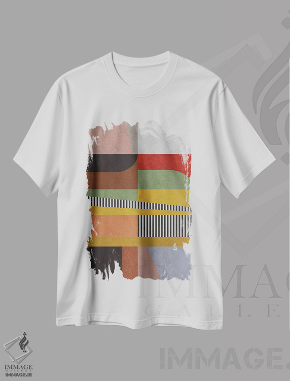 تیشرت طرح دار استاندارد میانه قرن شماره دو، آبستره اثر آنجِل استوز | immage.ir