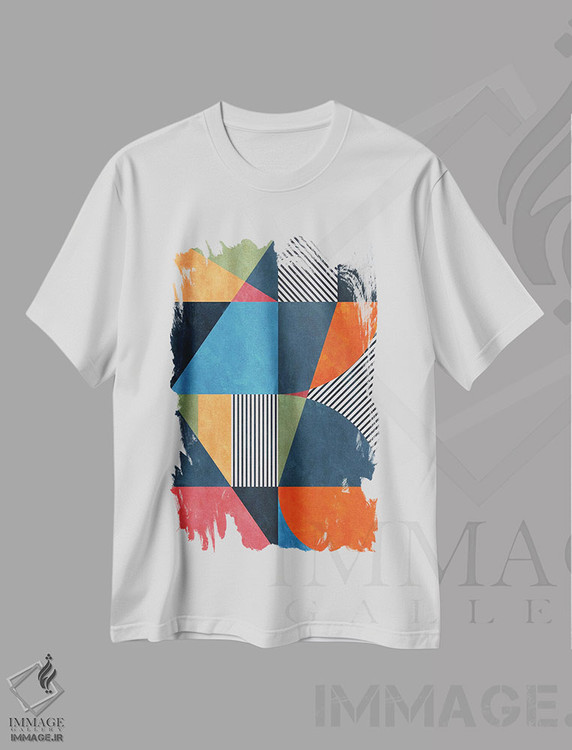 تیشرت طرح دار الگوی هندسی بیست و دوم، آبستره اثر آنجِل استوز | immage.ir