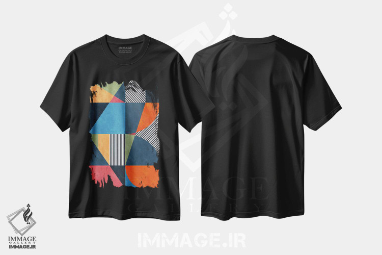 تیشرت طرح دار الگوی هندسی بیست و دوم، آبستره اثر آنجِل استوز | فروشگاه ایماژ
