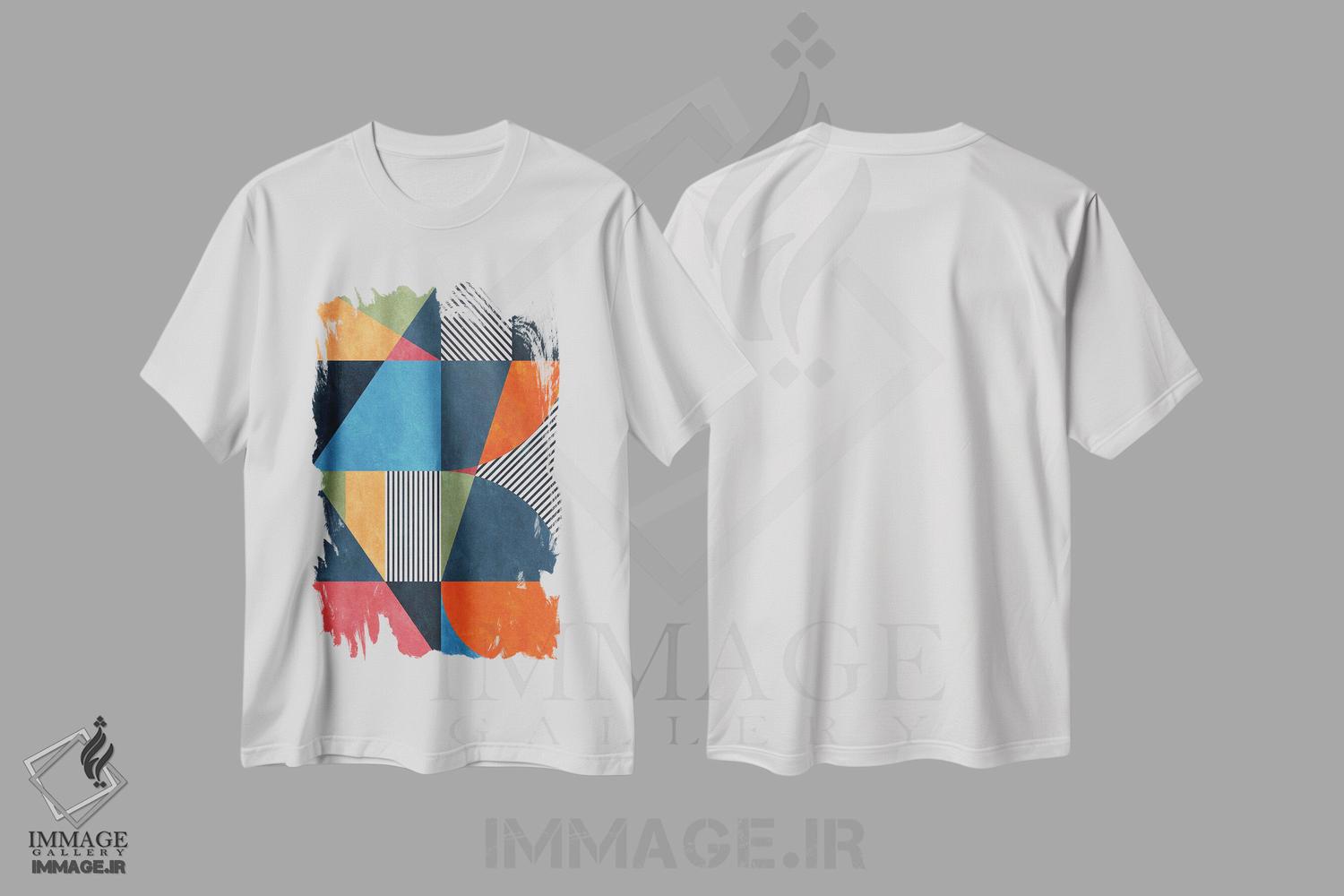 تیشرت طرح دار الگوی هندسی بیست و دوم، آبستره اثر آنجِل استوز | immage.ir
