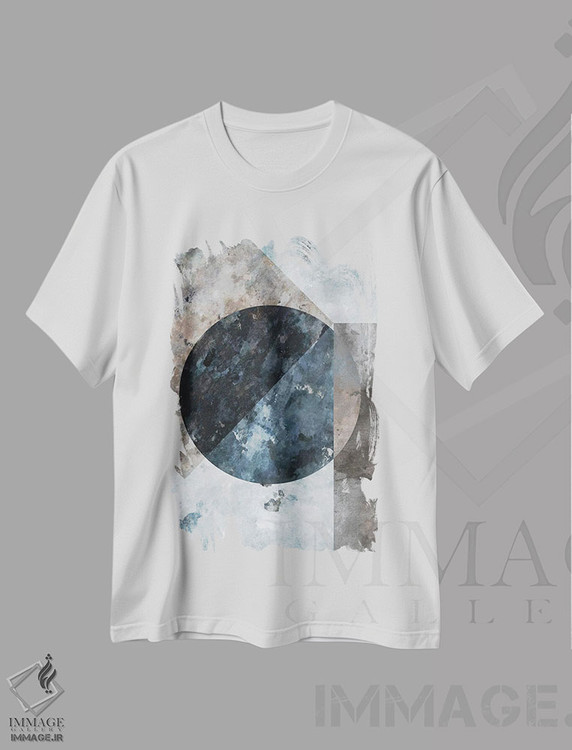 تیشرت طرح دار ماه بزرگ ترکیب شده، آبستره اثر آنجِل استوز | immage.ir