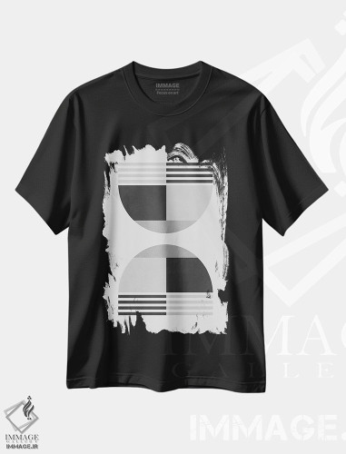 تیشرت طرح دار خطوط و نیم دایره ها اثر آنجِل استوز | فروشگاه ایماژ