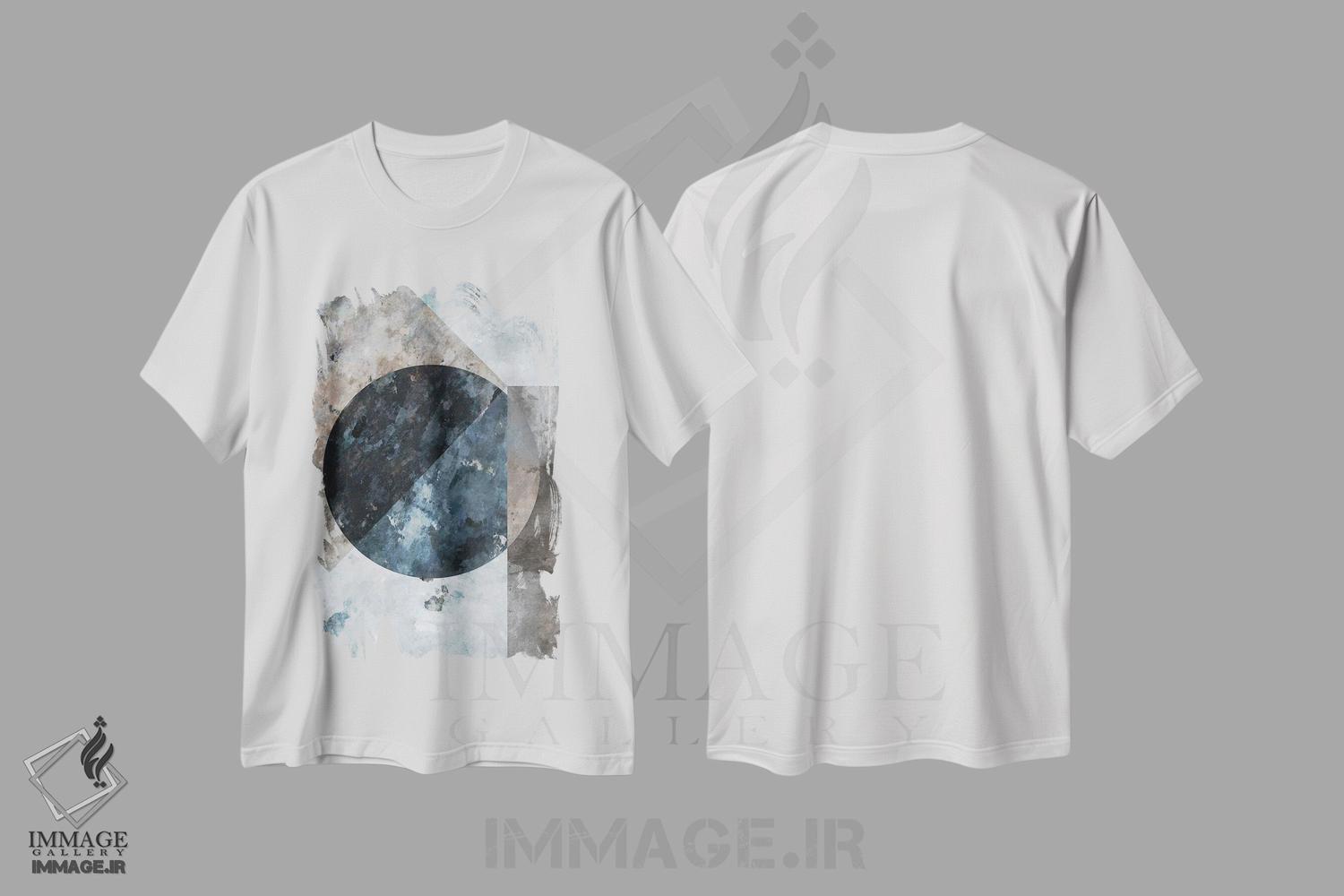 تیشرت طرح دار ماه بزرگ ترکیب شده، آبستره اثر آنجِل استوز | immage.ir