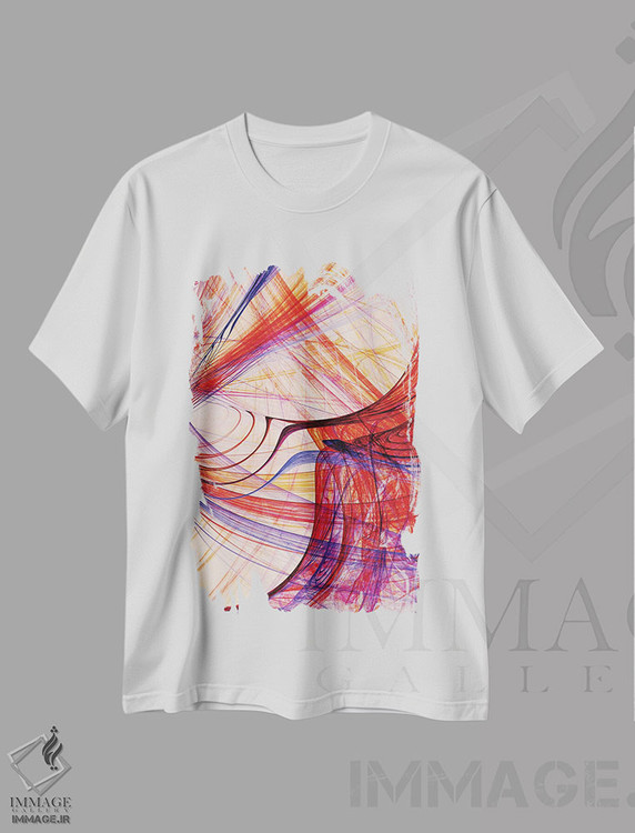 تیشرت طرح دار خطوط درهم تنیده اثر آنجِل استوز | immage.ir