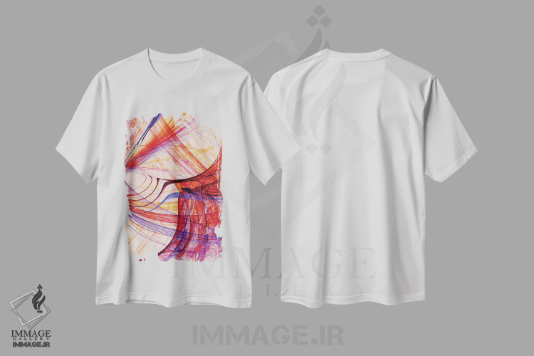 تیشرت طرح دار خطوط درهم تنیده اثر آنجِل استوز | immage.ir