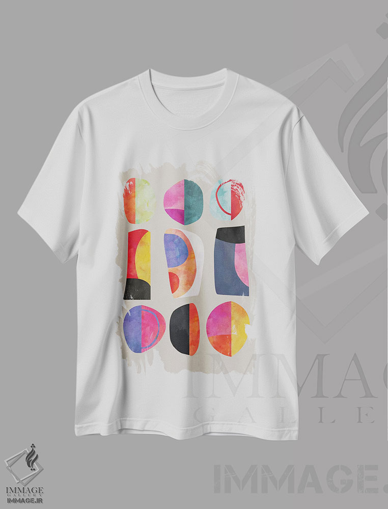 تیشرت طرح دار قطعات رنگی شماره هشت، آبستره اثر آنجِل استوز | immage.ir