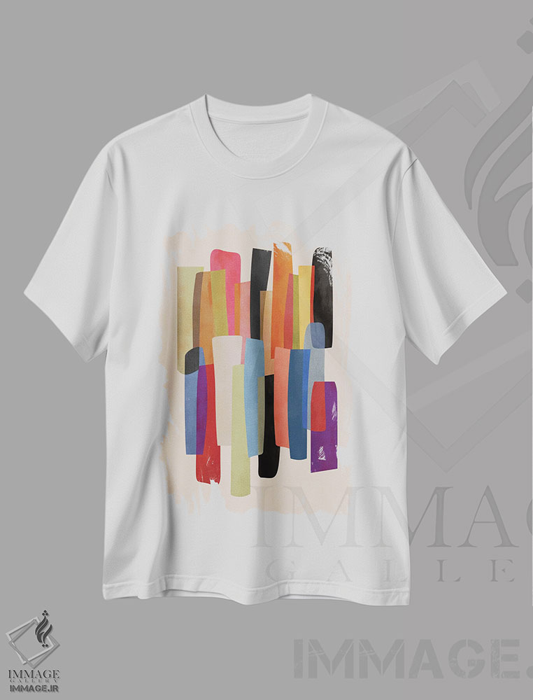 تیشرت طرح دار بخش های هم پوشان شماره بیست و سه، آبستره اثر آنجِل استوز | immage.ir