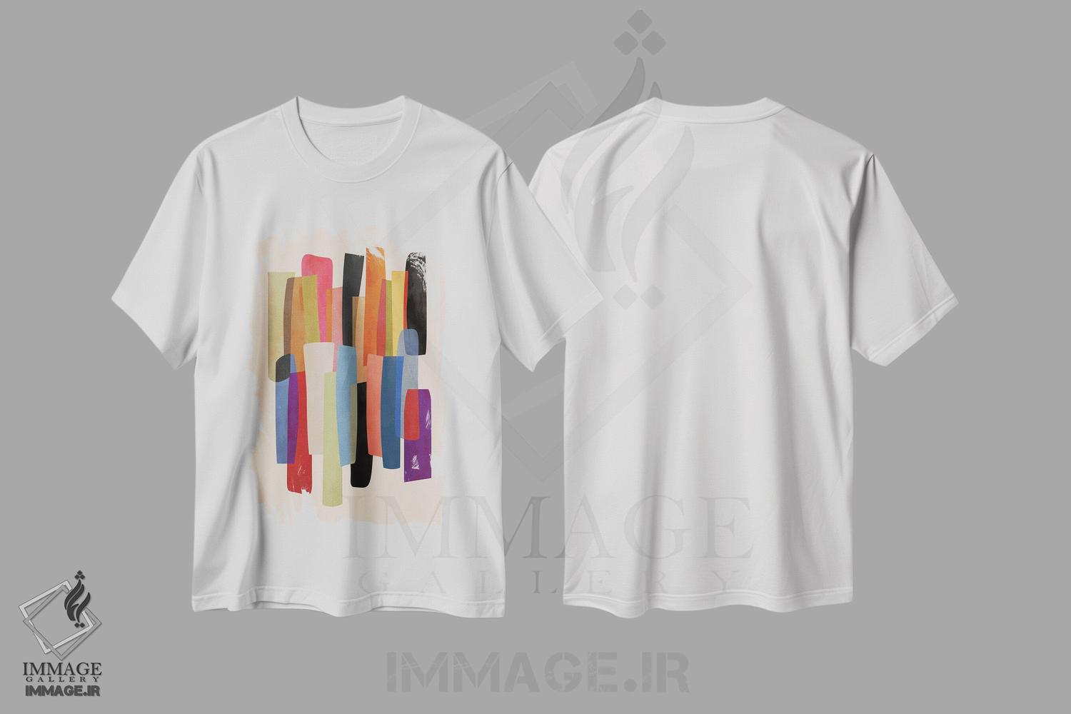 تیشرت طرح دار بخش های هم پوشان شماره بیست و سه، آبستره اثر آنجِل استوز | immage.ir