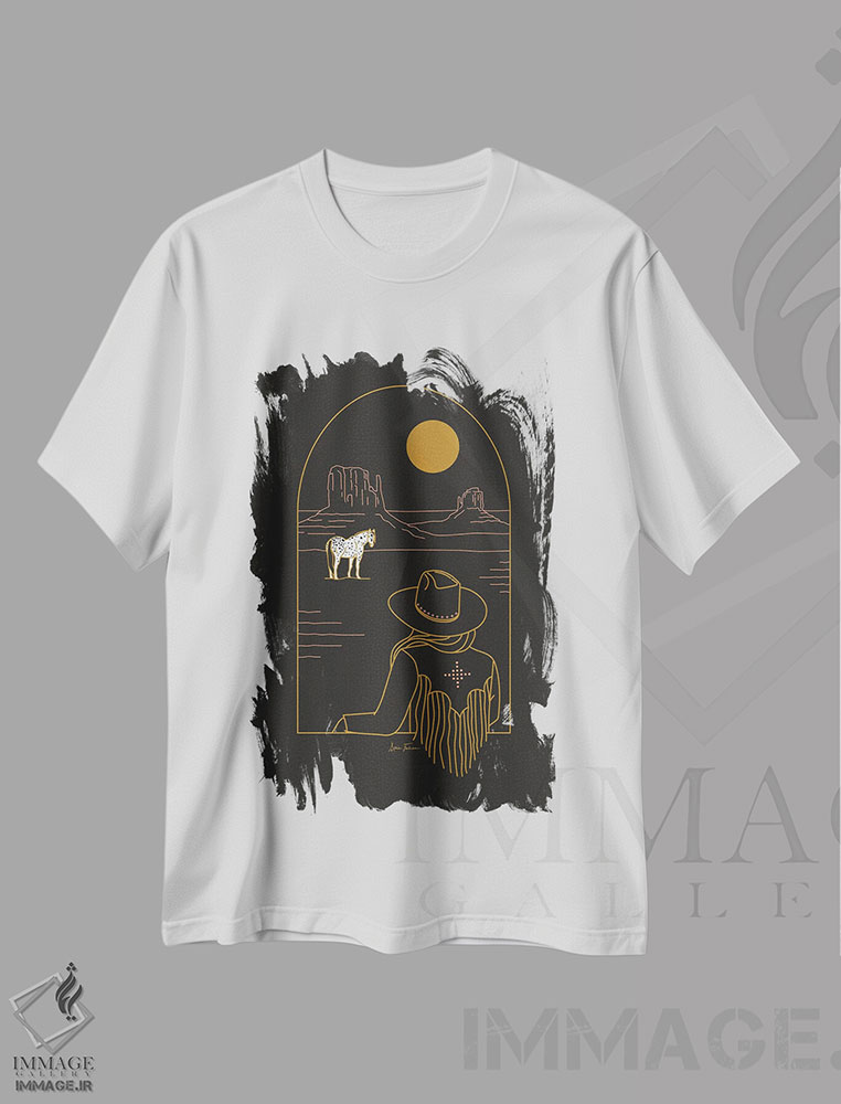 تیشرت طرح دار کره اسب گمشده، تزئینی اثر آلی فالکن | immage.ir