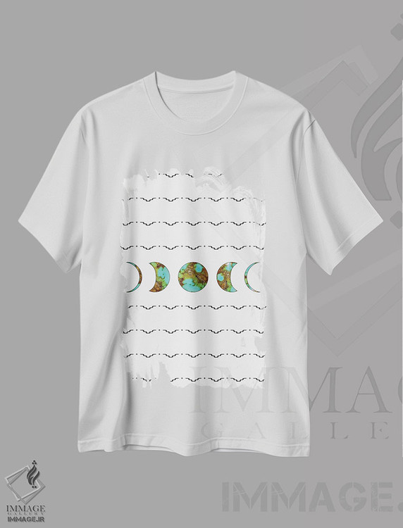 تیشرت طرح دار ماه آزتک، آبستره اثر آلی فالکن | immage.ir