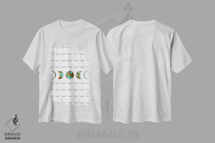 تیشرت طرح دار ماه آزتک، آبستره اثر آلی فالکن | immage.ir