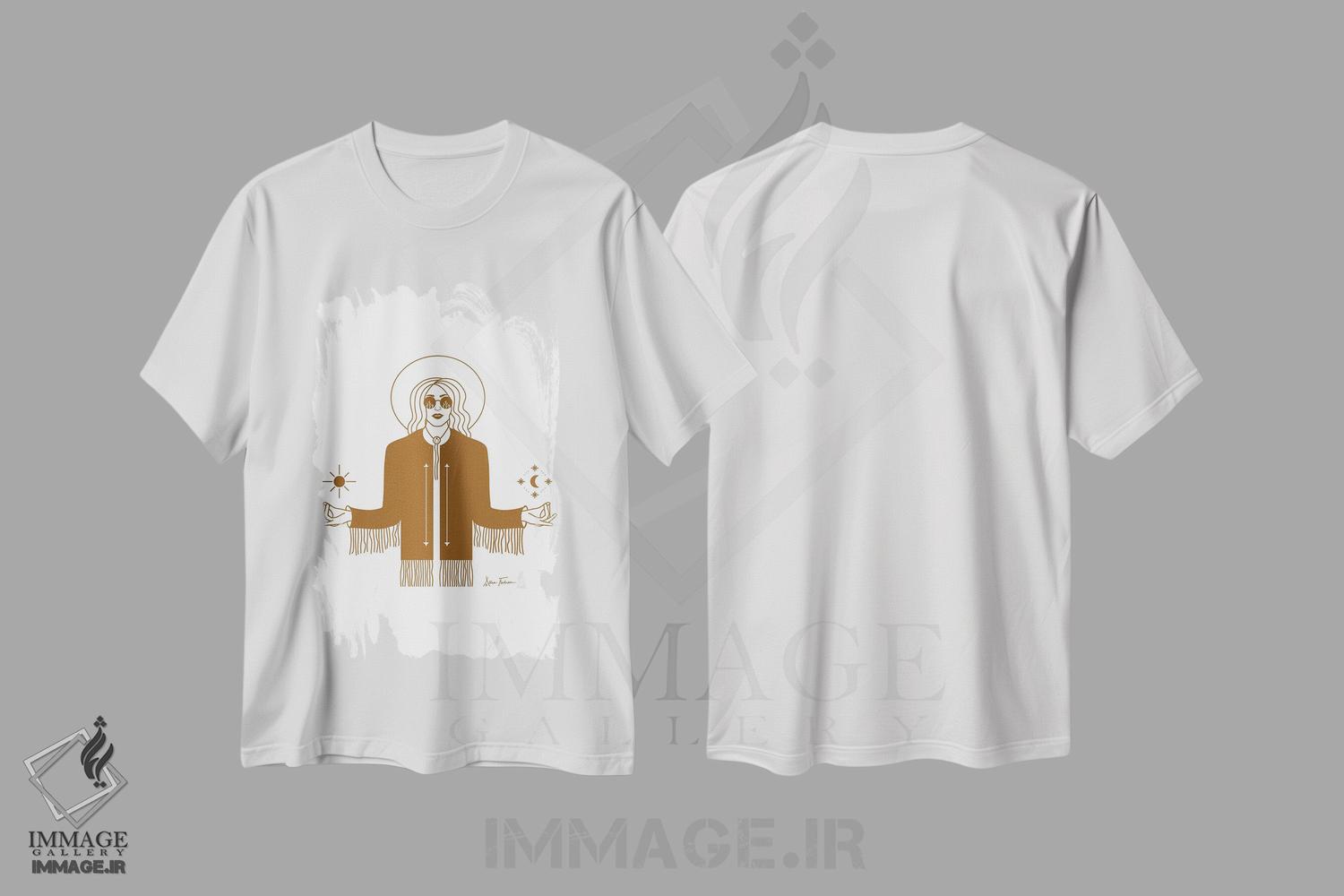 تیشرت طرح دار ملکهٔ کیهان، دکور بوهمی اثر آلی فالکن | immage.ir