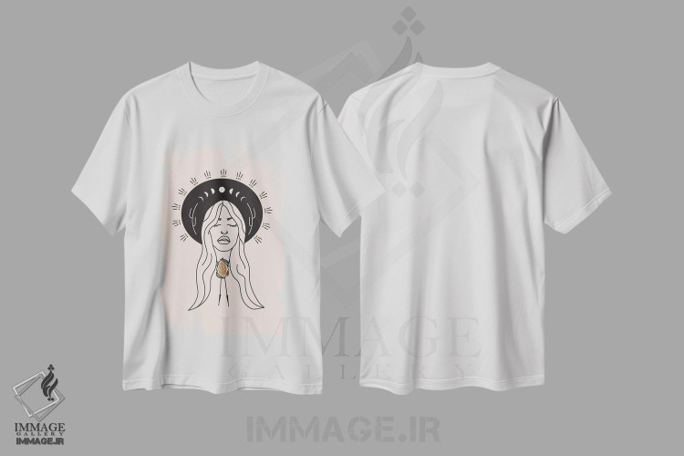 تیشرت طرح دار فرشته صحرا در مشکی و کرم، دکور بوهمی اثر آلی فالکن | immage.ir