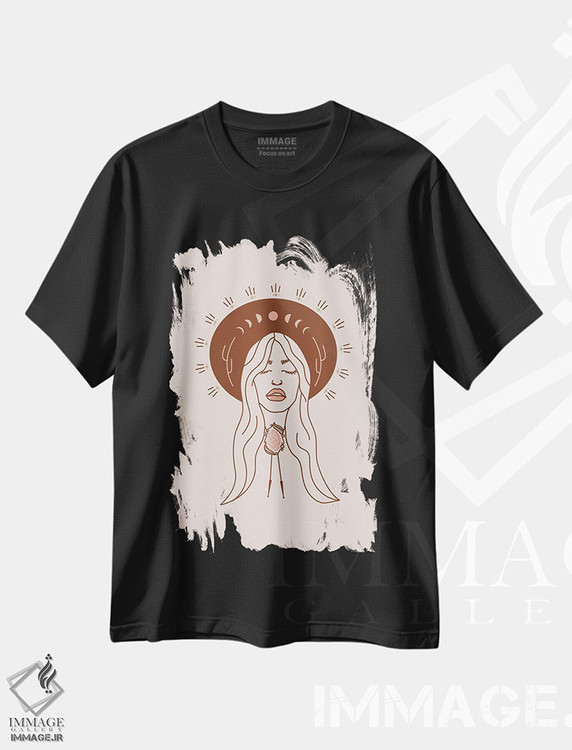 تیشرت طرح دار فرشته صحرا در رنگ های خاکی، دکور بوهمی اثر آلی فالکن | فروشگاه ایماژ