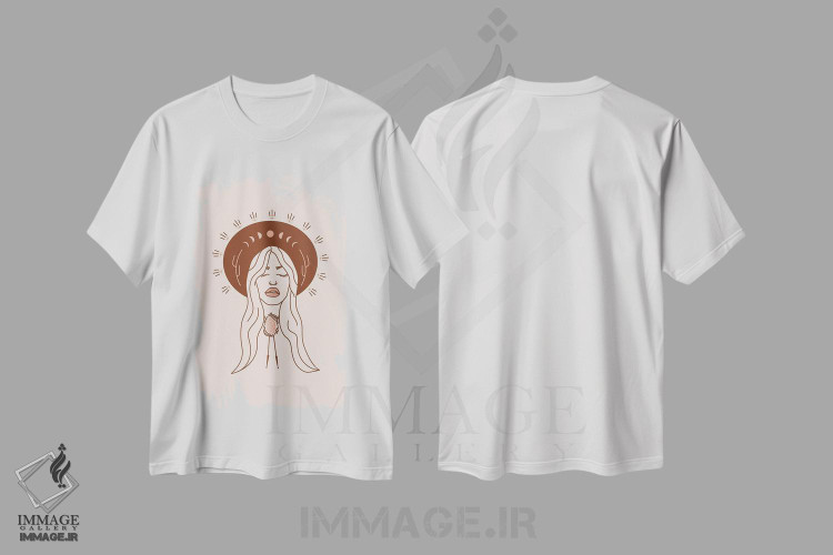 تیشرت طرح دار فرشته صحرا در رنگ های خاکی، دکور بوهمی اثر آلی فالکن | immage.ir