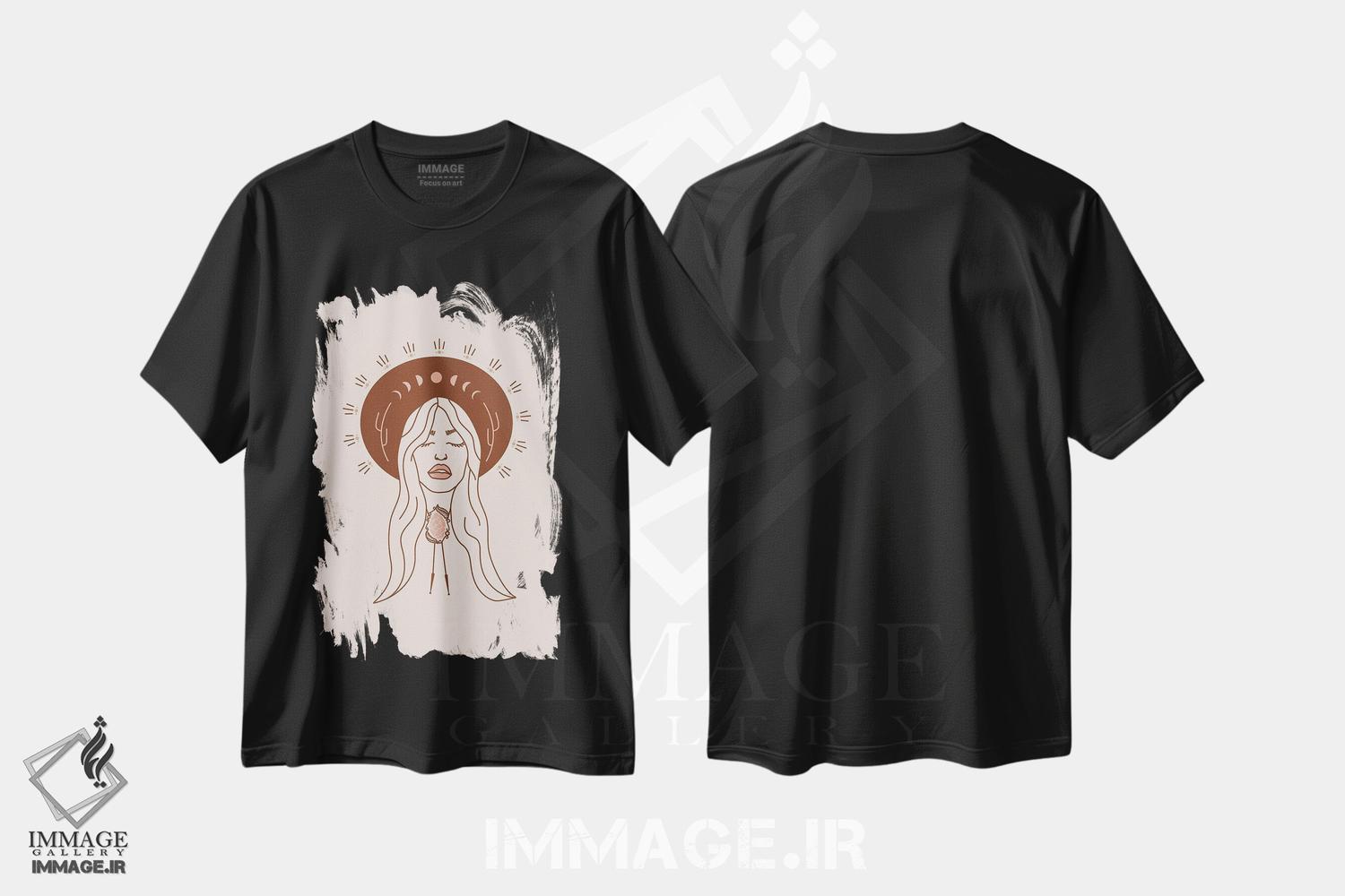 تیشرت طرح دار فرشته صحرا در رنگ های خاکی، دکور بوهمی اثر آلی فالکن | فروشگاه ایماژ