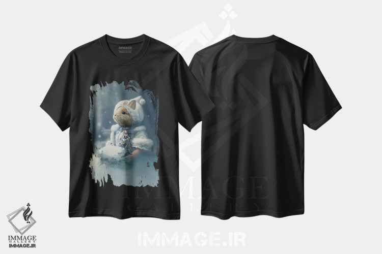 تیشرت طرح دار بانی؛ خرگوش برفی، تزئینی اثر انیمال فَنسی | فروشگاه ایماژ