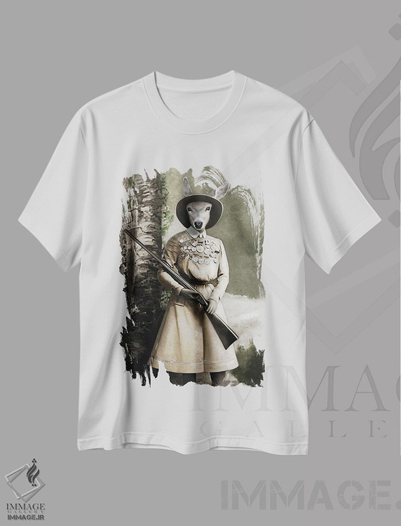 تیشرت طرح دار کَس شکارچی، تزئینی اثر انیمال فَنسی | immage.ir