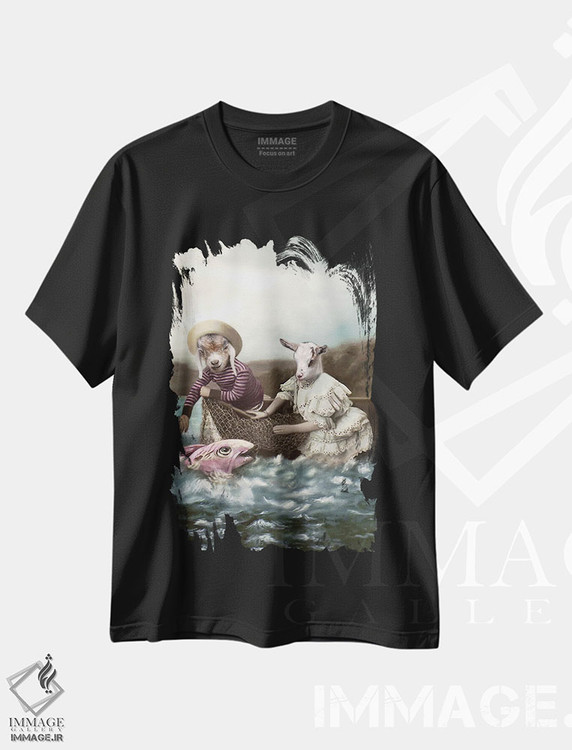 تیشرت طرح دار جونی و چاچ، تزئینی اثر انیمال فَنسی | فروشگاه ایماژ