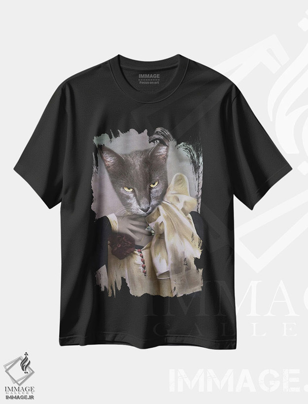 تیشرت طرح دار خانم گری، تزئینی اثر انیمال فَنسی | فروشگاه ایماژ