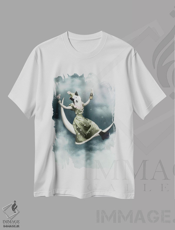 تیشرت طرح دار مندی در ماه، تزئینی اثر انیمال فَنسی | immage.ir
