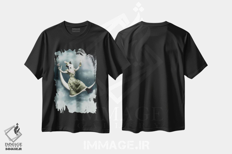 تیشرت طرح دار مندی در ماه، تزئینی اثر انیمال فَنسی | فروشگاه ایماژ