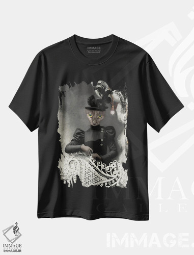 تیشرت طرح دار دوشیزه کوئیگلی، تزئینی اثر انیمال فَنسی | فروشگاه ایماژ