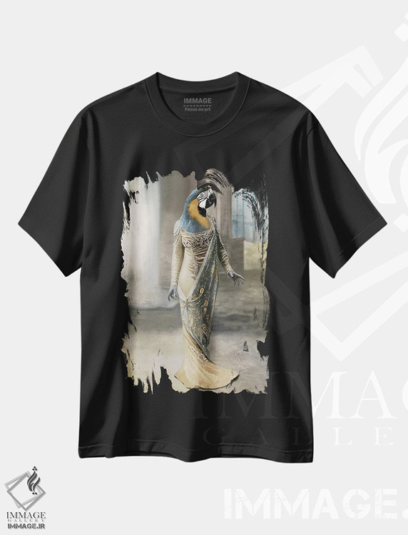 تیشرت طرح دار ملکه آزورا، تزئینی اثر انیمال فَنسی | فروشگاه ایماژ