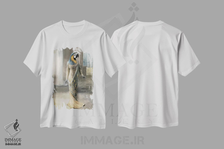 تیشرت طرح دار ملکه آزورا، تزئینی اثر انیمال فَنسی | immage.ir