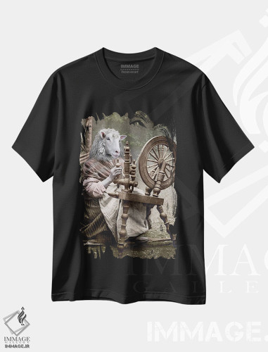 تیشرت طرح دار بافنده، تزئینی اثر انیمال فَنسی | فروشگاه ایماژ