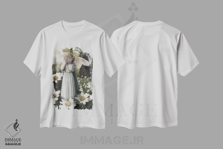 تیشرت طرح دار فرشته موش، هنر دیجیتال اثر انیمال فَنسی | immage.ir