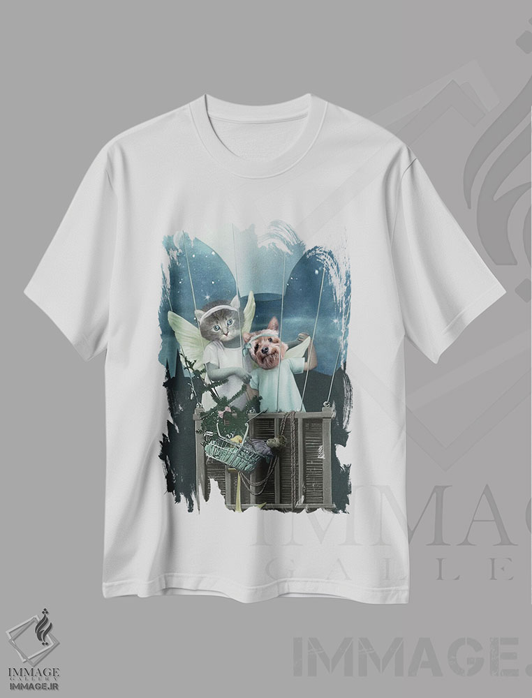 تیشرت طرح دار دیدار فرشتگان، هنر دیجیتال اثر انیمال فَنسی | immage.ir