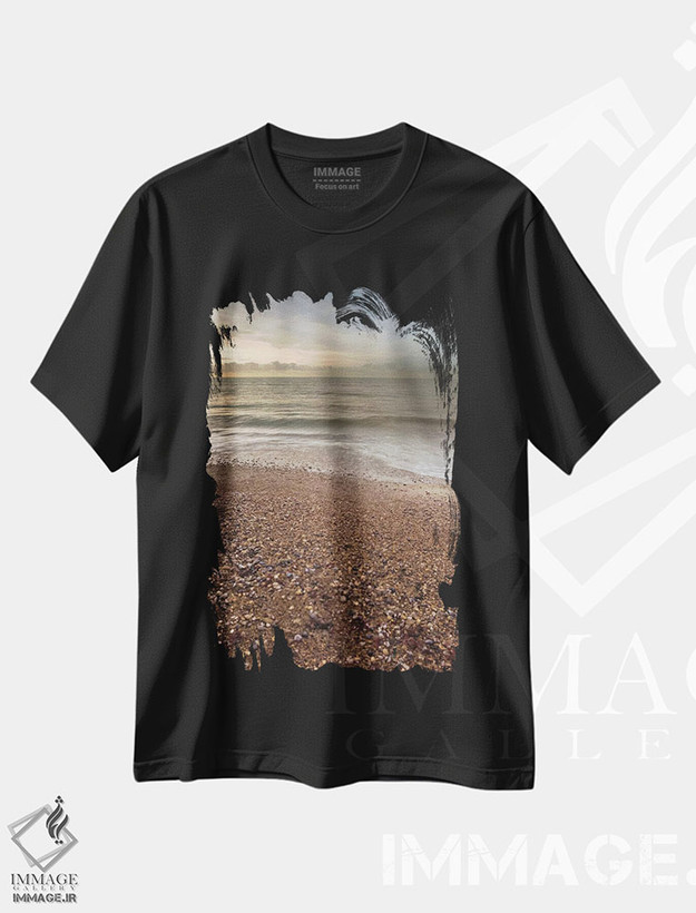 تیشرت طرح دار ساحل سنگ ریزه ای، مدیوم اثر آصاف فرانک | فروشگاه ایماژ