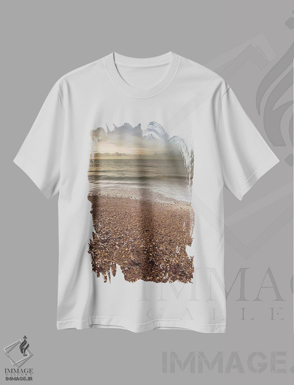 تیشرت طرح دار ساحل سنگ ریزه ای، مدیوم اثر آصاف فرانک | immage.ir