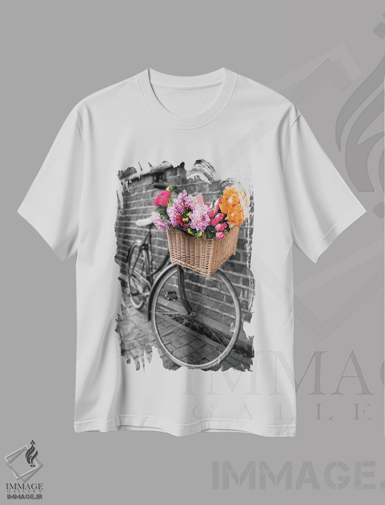 تیشرت طرح دار سبد گل دوم، عکاسی با رنگ های درخشان اثر آصاف فرانک | immage.ir