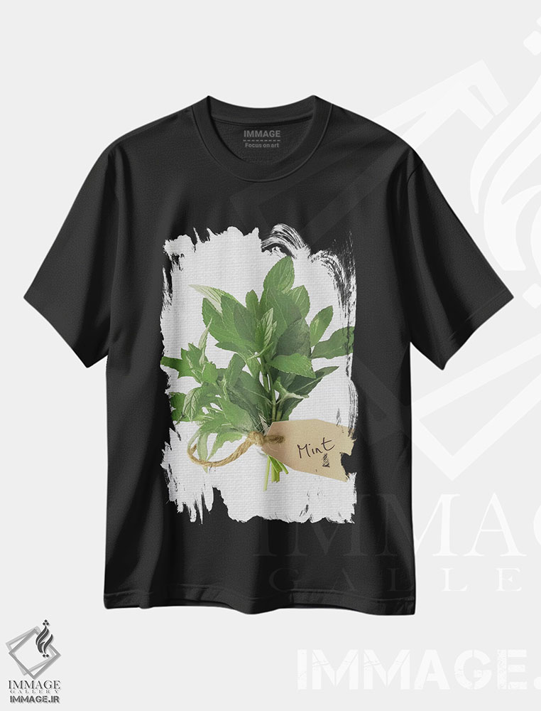 تیشرت طرح دار نعنا، دکور روستایی اثر آصاف فرانک | فروشگاه ایماژ