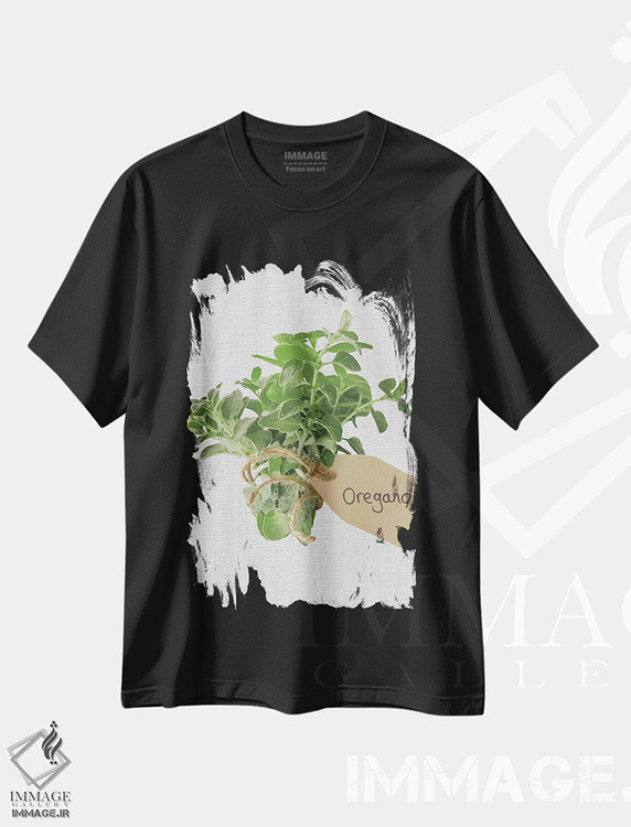 تیشرت طرح دار پونه کوهی، دکور روستایی اثر آصاف فرانک | فروشگاه ایماژ