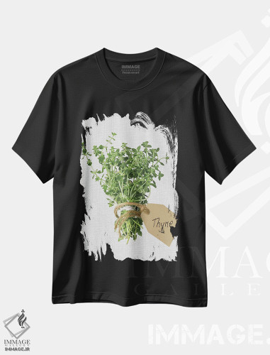 تیشرت طرح دار آویشن، دکور روستایی اثر آصاف فرانک | فروشگاه ایماژ