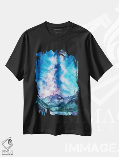 تیشرت طرح دار کهکشان راه شیری بر فراز مارون بلز، دکور معاصر اثر آندریا فِیرفرویس | فروشگاه ایماژ