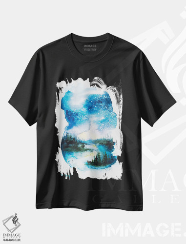 تیشرت طرح دار انعکاس های شبانه، دکور معاصر اثر آندریا فِیرفرویس | فروشگاه ایماژ