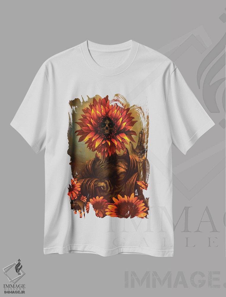 تیشرت طرح دار آفتابگردان کوچک زیبا، دکوراسیون جایگزین اثر اناتو فینستارک | immage.ir