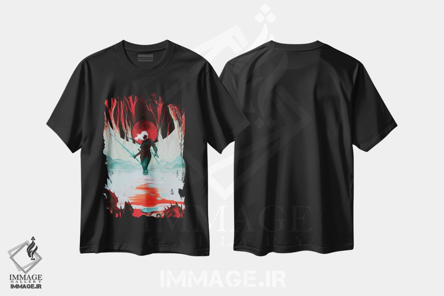 تیشرت طرح دار دختر خورشیدگرفتگی، دکوراسیون جایگزین اثر اناتو فینستارک | فروشگاه ایماژ