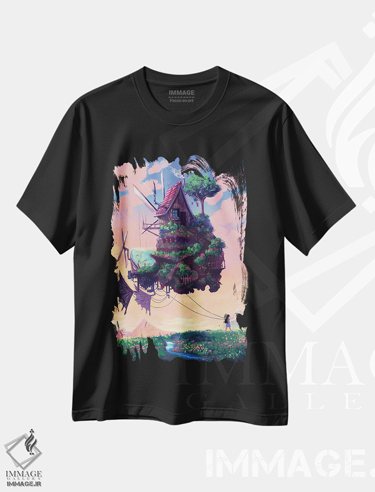 تیشرت طرح دار خانه متحرک، دکوراسیون جایگزین اثر اناتو فینستارک | فروشگاه ایماژ